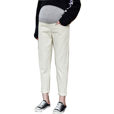 Pantaloni abdominali de sarcină Blugi iubit Pantaloni de maternitate pentru femei însărcinate Haine Pantaloni cu talie înaltă Blugi largi din denim