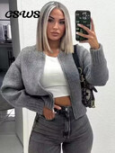 Pelēks trikotāžas džemperis ar rāvējslēdzēju