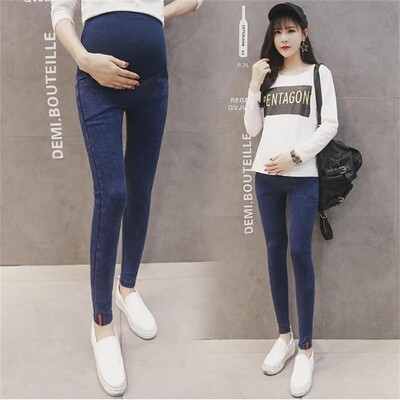 Terhes női ruházat tavaszi cowboy nadrág kismama elasztikus erő ceruzatartó has farmernadrág nagy méretű farmer ruházat