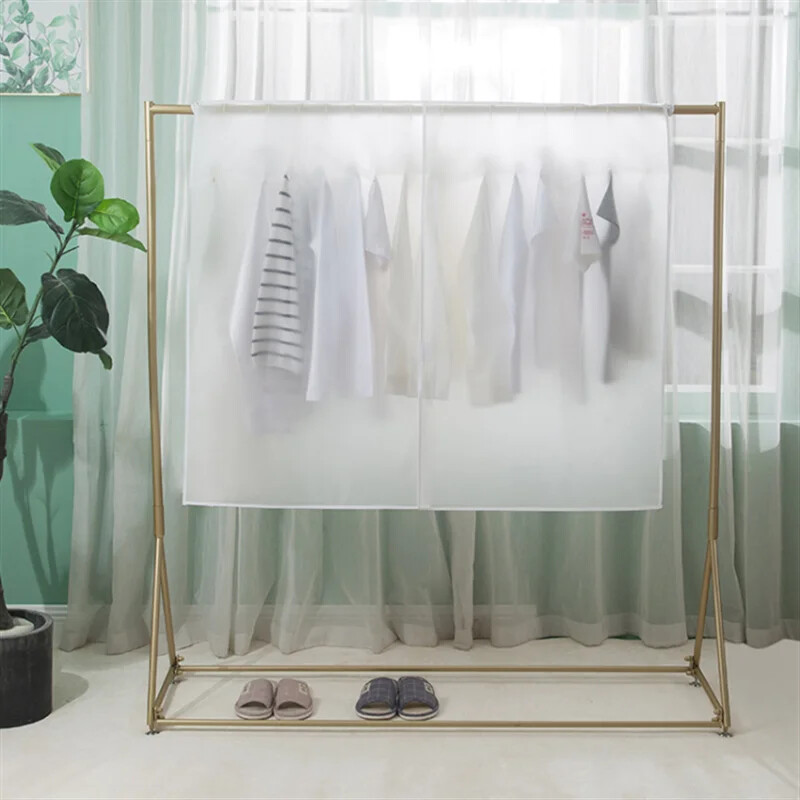 PEVA putekļu necaurlaidīgs pārvalks mājsaimniecības tērpam, mētelis, caurspīdīgs uzglabāšanas maisiņš Guļamistabas grīdas pakaramais Mitrumizturīgs putekļu necaurlaidīgs maisiņš