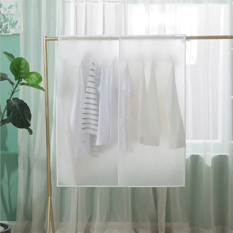 PEVA putekļu necaurlaidīgs pārvalks mājsaimniecības tērpam, mētelis, caurspīdīgs uzglabāšanas maisiņš Guļamistabas grīdas pakaramais Mitrumizturīgs putekļu necaurlaidīgs maisiņš