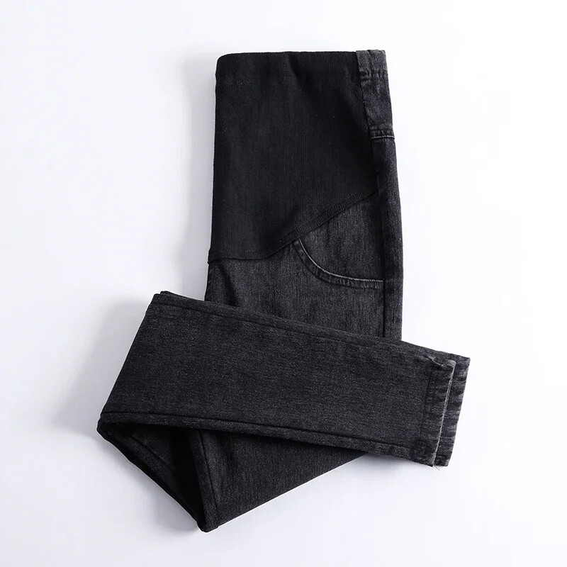 Nėštumas Nėštumas Skinny Kelnės Džinsai Kelnės Elastinės nėščiosios pėdos Pilvą pakeliančios kelnės Tamprios džinsinės kelnės