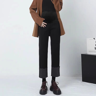 Traperice za trudnice Odjeća za majke za trudnice Ravne hlače Moda 2024 Premama Clothing Hlače za trudnice Ženske veće veličine