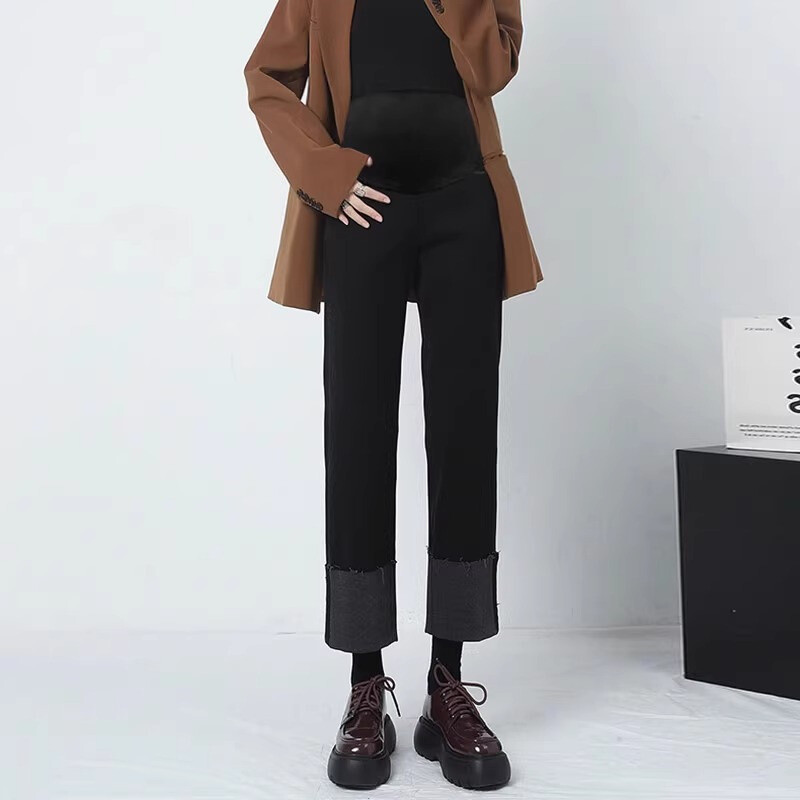 Traperice za trudnice Odjeća za majke za trudnice Ravne hlače Moda 2024 Premama Clothing Hlače za trudnice Ženske veće veličine