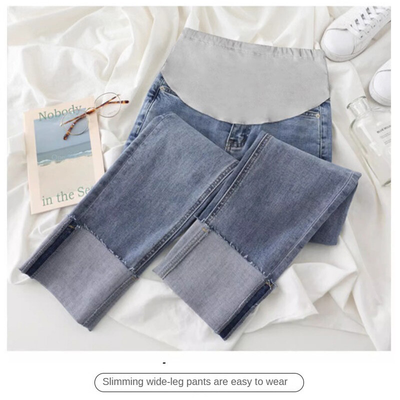 Traperice za trudnice Odjeća za majke za trudnice Ravne hlače Moda 2024 Premama Clothing Hlače za trudnice Ženske veće veličine