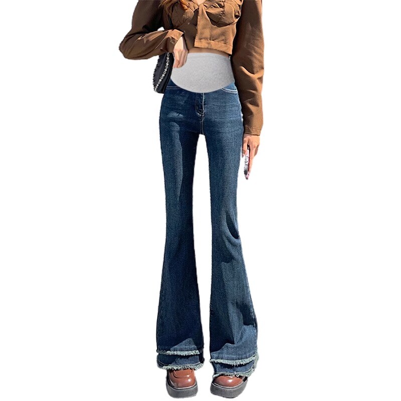 Retro grūtnieču džinsi Maternity Boot Cut Pant Slimming Premama Clothing Mātes apģērbi grūtniecēm Liela izmēra grūtniecēm