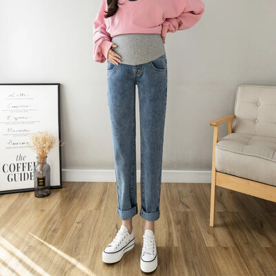 grūtnieču bikses apģērbs grūtniecēm grūtniecēm džinsa harēms džinsi grossesse sieviešu embarazada femme enceinte bikses