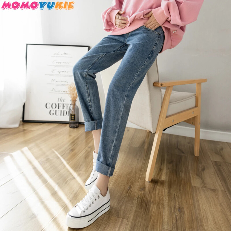 grūtnieču bikses apģērbs grūtniecēm grūtniecēm džinsa harēms džinsi grossesse sieviešu embarazada femme enceinte bikses