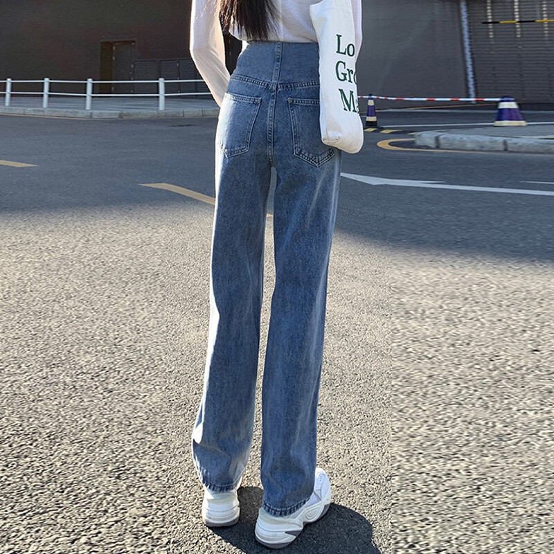 Augsts viduklis Grūtnieču vēdera džinsi pavasarim ilgi grūtniecēm džinsa bikses modes grūtniecība taisnas bikses izstieptas