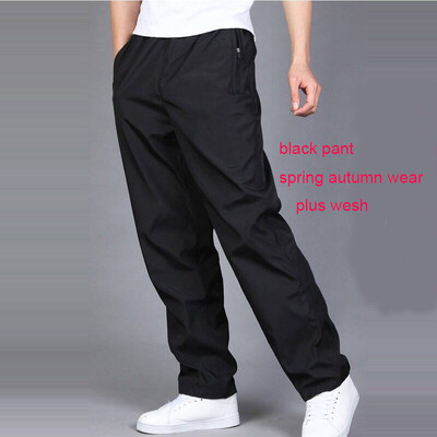 Vīriešu sporta bikses rudens ziemas plus samta siltas bikses vai vasaras ātri žūstošas brīvas taisnas, nodilumizturīgas plānas bikses vīriešiem