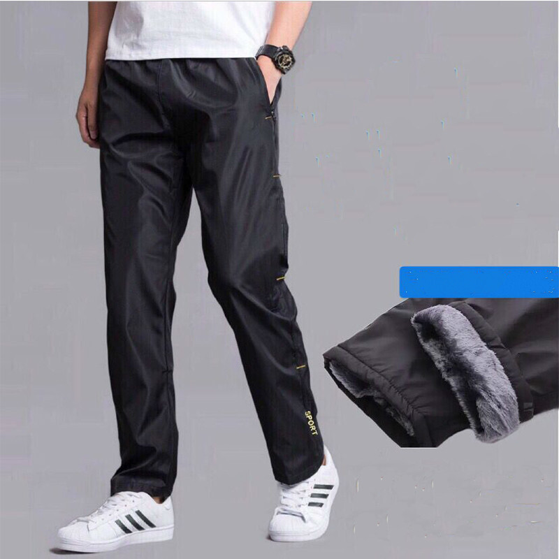 Vīriešu sporta bikses rudens ziemas plus samta siltas bikses vai vasaras ātri žūstošas brīvas taisnas, nodilumizturīgas plānas bikses vīriešiem