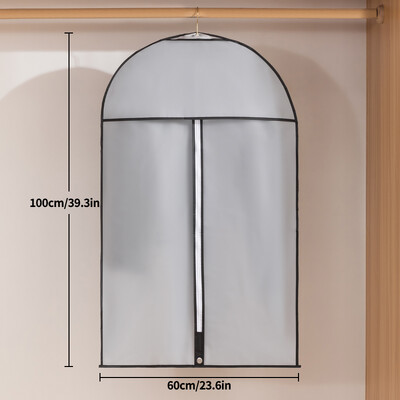 Ασημί Γκρι Κρεμαστές Τσάντες Ενδυμάτων Σετ τεμαχίων - Τσάντες κάλυψης κοστουμιού με προστασία από τη σκόνη για αποθήκευση σε ντουλάπα， Τσάντα προστασίας ρούχων με φερμουάρ