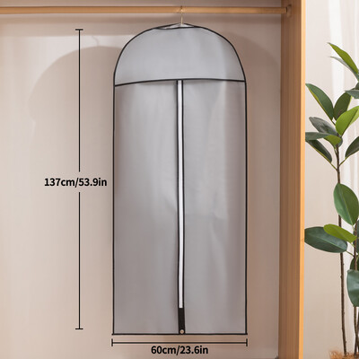 Ασημί Γκρι Κρεμαστές Τσάντες Ενδυμάτων Σετ τεμαχίων - Τσάντες κάλυψης κοστουμιού με προστασία από τη σκόνη για αποθήκευση σε ντουλάπα， Τσάντα προστασίας ρούχων με φερμουάρ