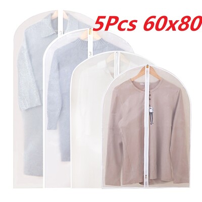 5 kom/set Prozirne navlake za odjeću Odijelo Odijelo Jakna Odjeća Kaput Navlaka otporna na prašinu Zaštitnik Putna torba Navlaka za prašinu