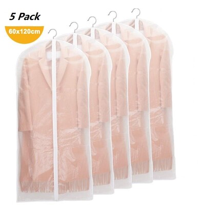 5 kom/set Prozirne navlake za odjeću Odijelo Odijelo Jakna Odjeća Kaput Navlaka otporna na prašinu Zaštitnik Putna torba Navlaka za prašinu
