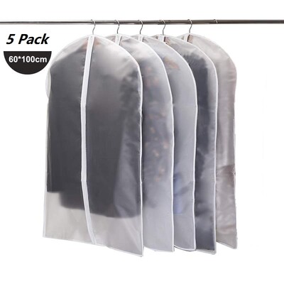 5 kom/set Prozirne navlake za odjeću Odijelo Odijelo Jakna Odjeća Kaput Navlaka otporna na prašinu Zaštitnik Putna torba Navlaka za prašinu