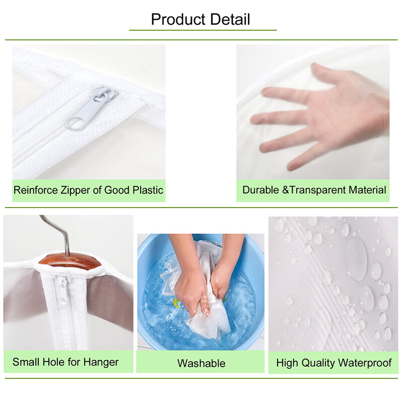 5 kom/set Prozirne navlake za odjeću Odijelo Odijelo Jakna Odjeća Kaput Navlaka otporna na prašinu Zaštitnik Putna torba Navlaka za prašinu