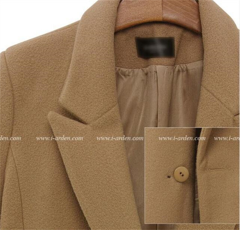 Palton de toamnă și iarnă de damă, culoare uni, paltoane lungi, cu mâneci lungi, guler răsturnat, buzunare, îmbrăcăminte exterioară 2024 șic