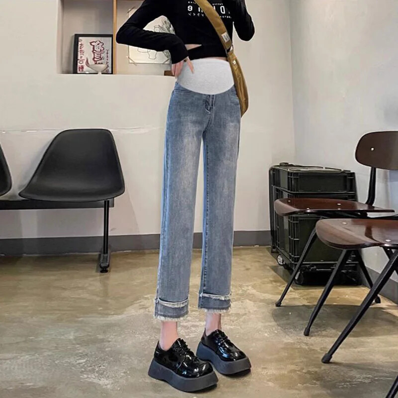 Traperice za trudnice Opuštene kratke hlače ravnih nogavica za proljeće i jesen, trudnice Udobne donje hlače