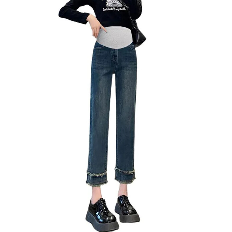 Traperice za trudnice Opuštene kratke hlače ravnih nogavica za proljeće i jesen, trudnice Udobne donje hlače