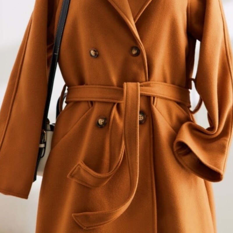 Jachetă de vânt cu totul asortată pentru femei, la modă pentru damă, la birou, elegant, pardesiu, cu curea, tendință solidă, haină caldă toamnă/iarnă