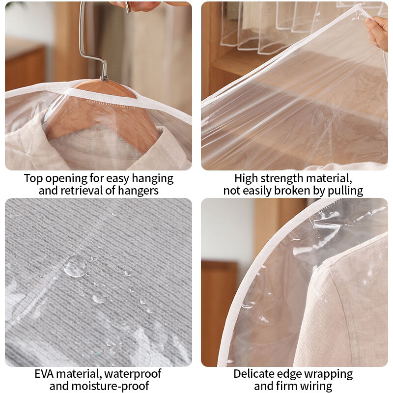 Kućanski prozirni viseći džep, dugi poklopac za prašinu, torba za kaput, vodootporna torba za pohranu odjeće, džepovi za odjeću, organizator