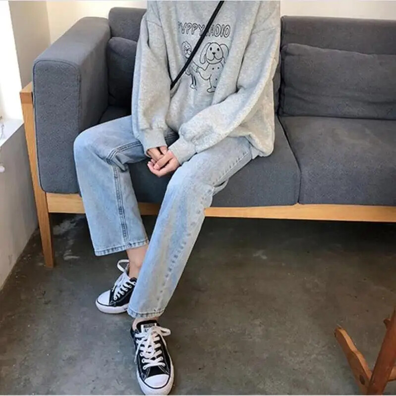 Široke široke ravne traperice za trudnice Proljeće Jesen Trbušne hlače Odjeća za trudnice Radne hlače za trudnice