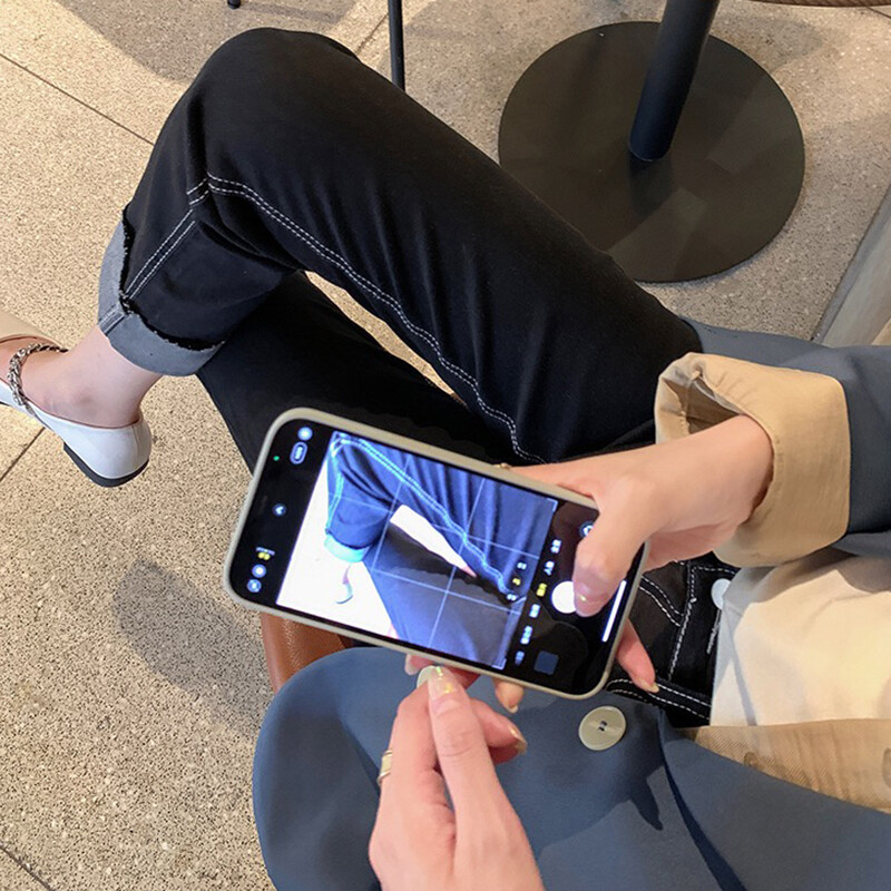 Proljetne trudničke pušačke hlače Visokog struka Traper hlače za trudnice Modne trudničke traperice Široka ležerna trudnička odjeća