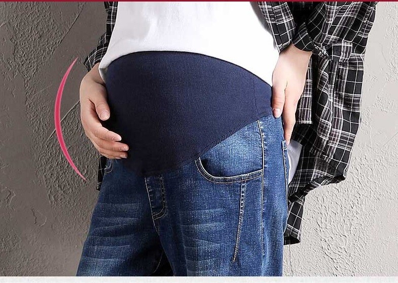 Őszi téli kismama nadrág terhes női állítható magas derekú terhes farmer nadrág farmer has farmer nadrág nagy méretű