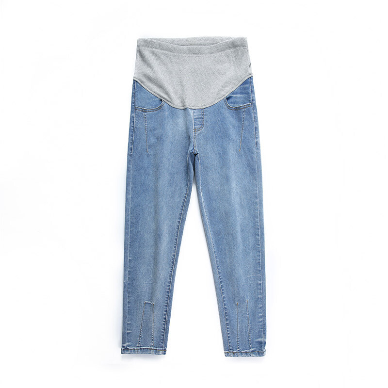 Őszi téli kismama nadrág terhes női állítható magas derekú terhes farmer nadrág farmer has farmer nadrág nagy méretű