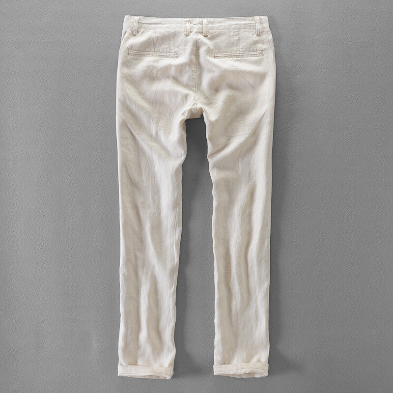 100% kvalitātes tīra lina ikdienas bikses vīriešiem zīmolu garās bikses vīriešu biznesa modes bikses vīriešiem Pantalones Pantaloni Un Pantalon
