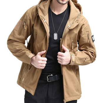 Военни външни якета Мъжки тактически водоустойчиви ветровки Shark Skin Soft Shell Army Combat Jacket Mens Hooded Bomber Coats