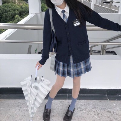 JK Uniforma Kardigani Ženski kaputi Studenti Elegantni Jednobojni pleteni dugih rukava Široki Japanski V-izrez Kauzalni Dnevni Ženski