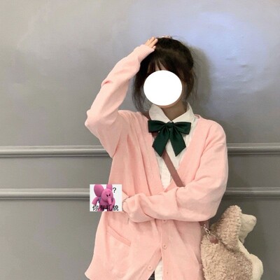 JK Uniforma Kardigani Ženski kaputi Studenti Elegantni Jednobojni pleteni dugih rukava Široki Japanski V-izrez Kauzalni Dnevni Ženski