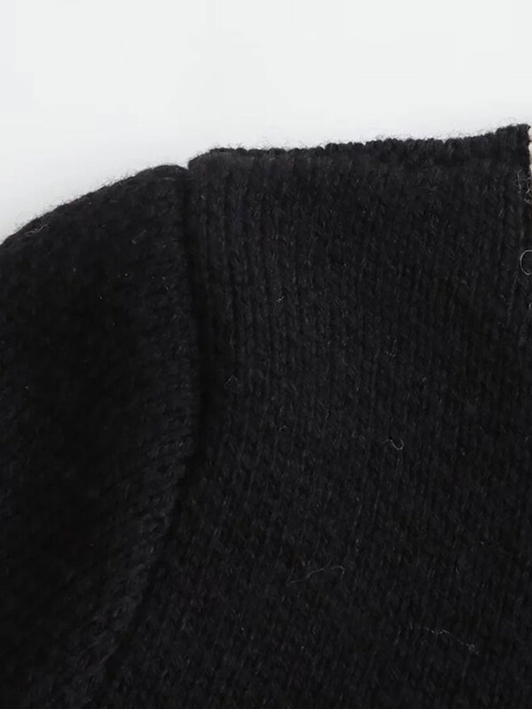 TRAF 2024 Jesen Skraćeni kardigani za žene Novi džemper s jednim kopčanjem Pleteni kardigani Ženski pleteni kaput dugih rukava