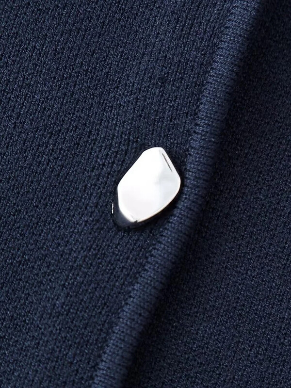 Chic dame proljeće ljeto ležerne pletene kratke plave majice bez rukava modni nepravilni gumbi za djevojke elastični kardigani prsluk