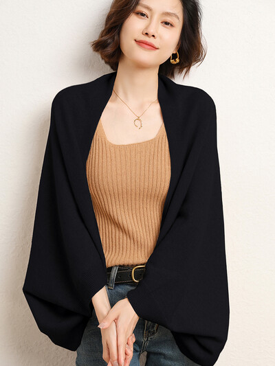 Modni ženski 100% merino vuneni šal, džemper, džemper od kašmira, džemper od kašmira, ženske jesenske i zimske mekane tople majice čistih boja