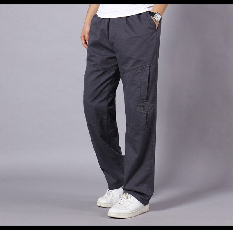 Meeste kaubapüksid venivad sirged püksid kevad-sügis khaki suur suur 5XL 7XL 8XL 9XL 10XL taskus sõjaväesafaripüksid