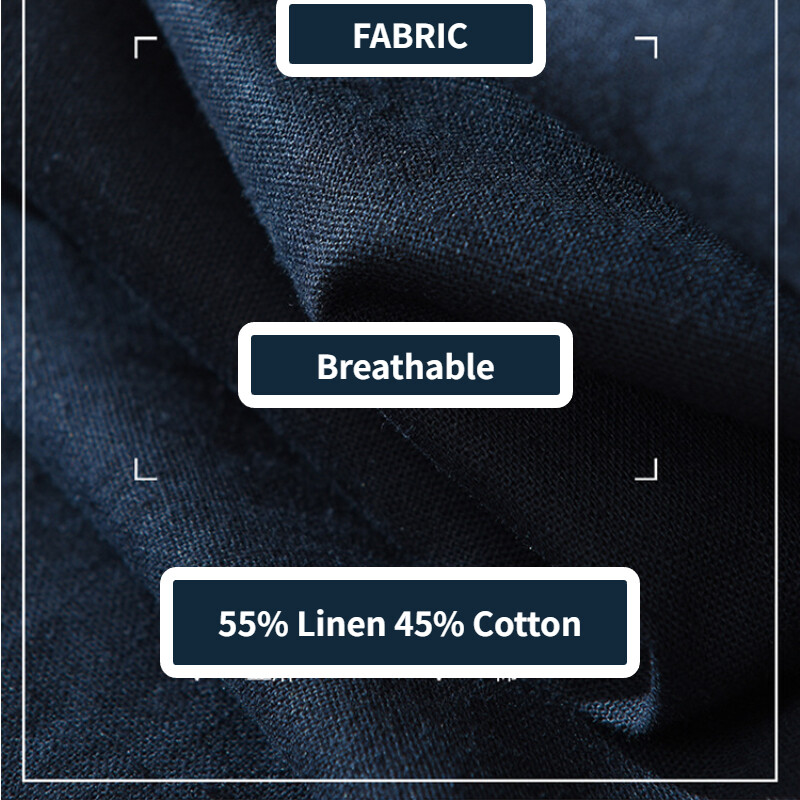 Proljeće ljeto Nove ležerne hlače s uzicom Muška odjeća Lanene i pamučne tanke prozračne jednobojne ravne hlače C3501