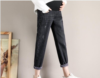 Нови дънкови дънки Панталони за бременни за бременни Дрехи панталони Бременни клинове Панталони Ретро дънки Панталони за бременни Дрехи