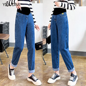 Бременни дрехи за бременни Панталони Дънки Панталони за бременни за бременни Дрехи Панталони с висока талия Свободни дънки от деним