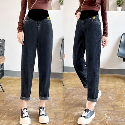 Бременни дрехи за бременни Панталони Дънки Панталони за бременни за бременни Дрехи Панталони с висока талия Свободни дънки от деним