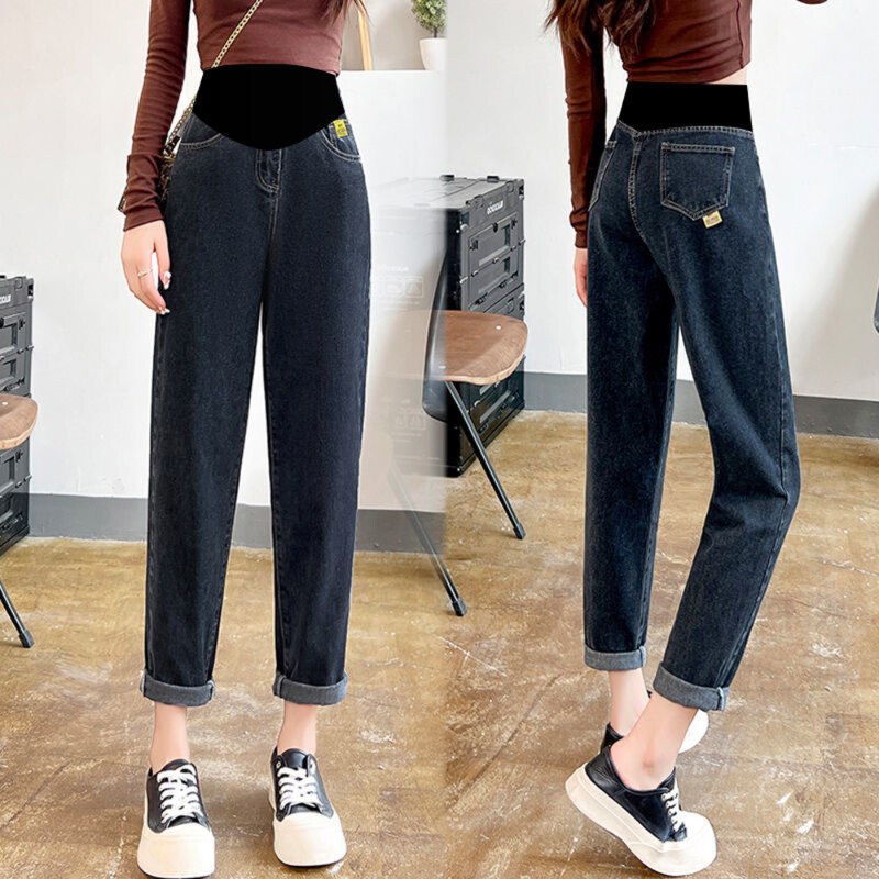 Бременни дрехи за бременни Панталони Дънки Панталони за бременни за бременни Дрехи Панталони с висока талия Свободни дънки от деним