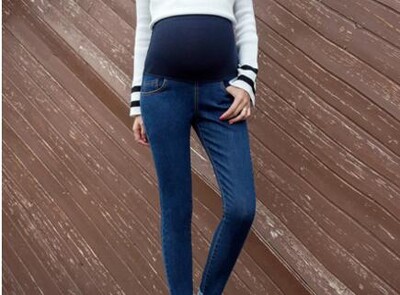 Elastinė juosmens plius dydžio moteriškos pilvo kelnės nėščiosioms Džinsai Nėščioms Drabužiai Nėštumo kelnės Maternidade Vetement Grossesse