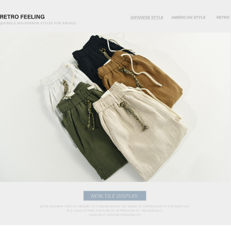 Pantaloni casual de vară, noi, din bumbac, pentru bărbați, îmbrăcăminte de stradă subțiri, pantaloni supradimensionați pentru bărbați AZ622