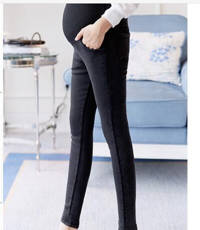 Rasedate naiste elastsed venivad puuvillased teksad Denim pliiatspüksid rasedate püksid elastne vöökoht mugavad suures suuruses riided