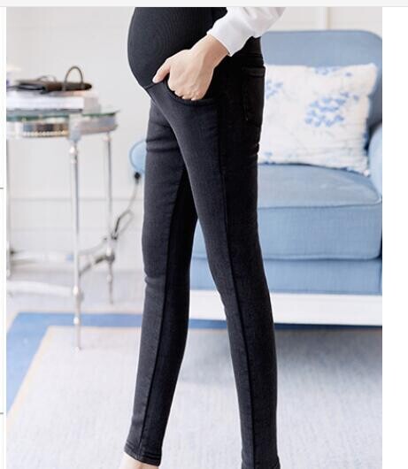 Rasedate naiste elastsed venivad puuvillased teksad Denim pliiatspüksid rasedate püksid elastne vöökoht mugavad suures suuruses riided