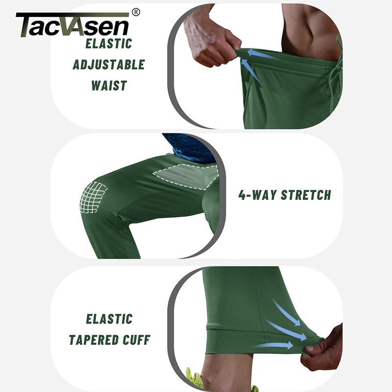 TACVASEN lagane sportske hlače Muške brzosušeće hlače s elastičnim strukom za trčanje Sportske hlače za vježbanje u teretani na otvorenom Trenirke Jogger