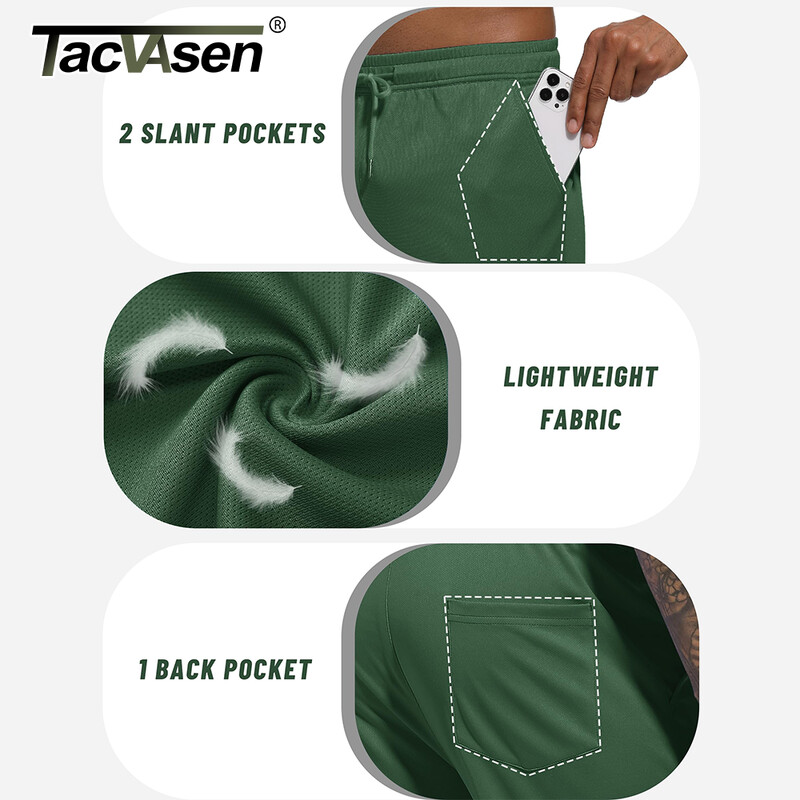 TACVASEN lagane sportske hlače Muške brzosušeće hlače s elastičnim strukom za trčanje Sportske hlače za vježbanje u teretani na otvorenom Trenirke Jogger