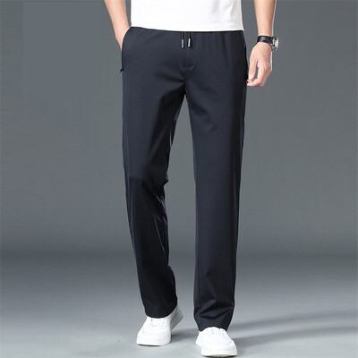 Ανδρικό καλοκαιρινό παντελόνι 9XL Loose Straight Plus Size 8XL 7XL 6XL Loose 150KG Stretched Office Μπλε ελαστικό ανδρικό επαγγελματικό παντελόνι εργασίας